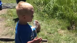 Ecstatic Little Boy Reels in First Fish