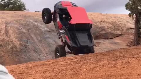 Good save of the RZR in Moab on Poison Spider Trail