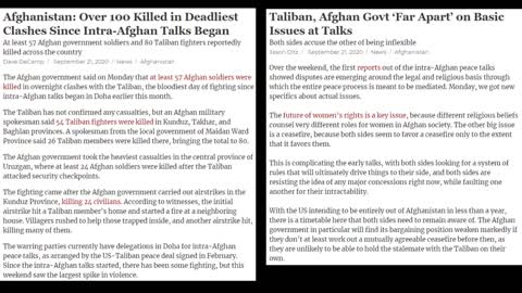 Conflicts of Interest #11 - Afghan Talks Off to a Rocky Start as Violence Spikes