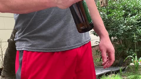Punching out the bottom of a glass bottle