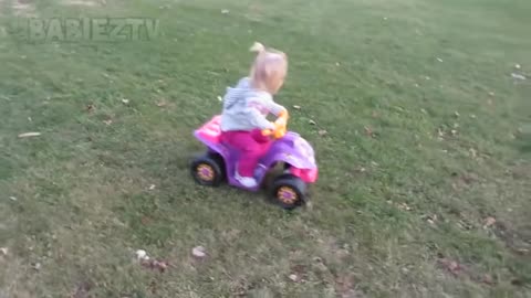 Funny Babies Car Accidents - TRY NOT TO LAUGH At Toddlers Driving Power Wheels