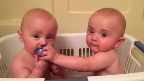 Adorable Twin Moments | Sharing a Pacifier