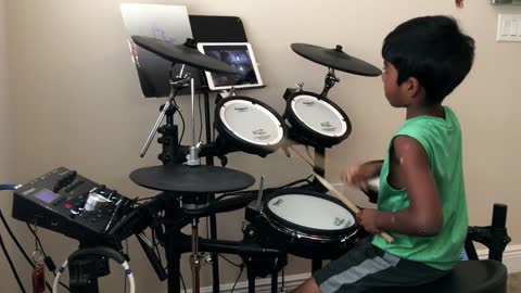 8-year-old boy delivers amazing drum cover