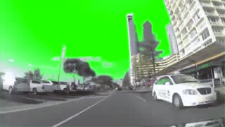 Green Screen Super Fast Car driving down Surfers Paradise