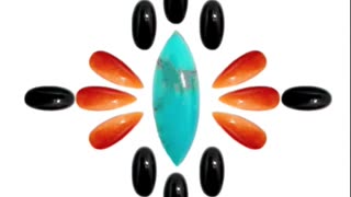 Natural turquoise marquise cab size 7*21mm and orange spiny oyster pear-shape cabochon