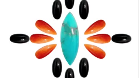 Natural turquoise marquise cab size 7*21mm and orange spiny oyster pear-shape cabochon