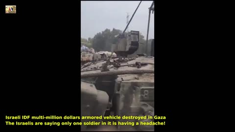 Israeli Multi-million Dollars IDF Armored Vehicle Destroyed in Gaza