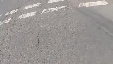 Bike Wheelie Crash On A Highway
