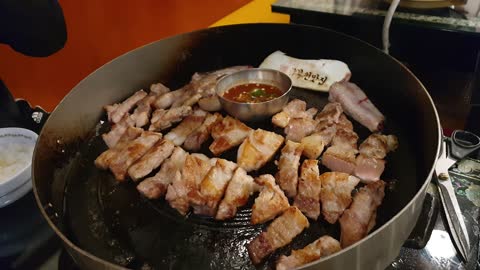 Korean style pork belly barbecue