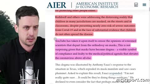 AIER censored by YouTube for reporting on mask dangers