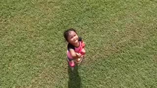 Little Girl Waves To Drone Before Getting Wiped Out By Tent