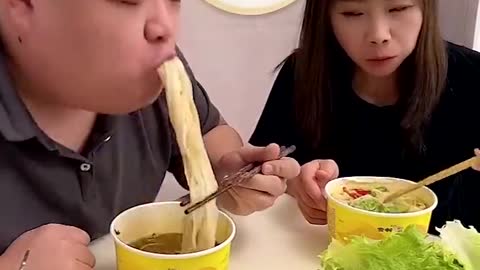 Try not to laugh best action funny husband and wife eating trick.