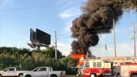 Powerline Sets Boat Ablaze