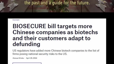 SINOPHOBIC biosecure bill targets more Chinese companies