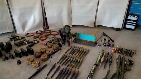 Israel's army shows weapons seized from Hamas