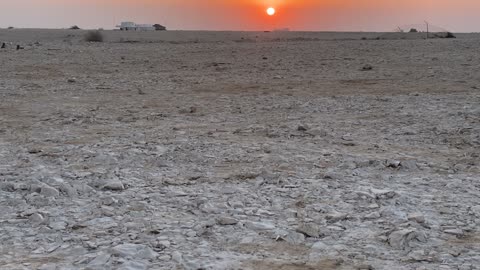 Sunset In the desert of Doha Qatar