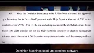 Lack of Certification on voting machines in 2020.