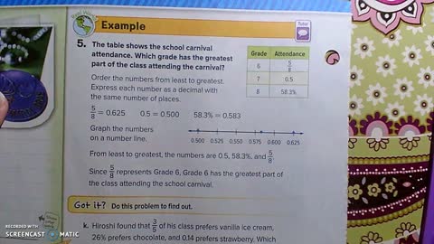 Gr 6 - Ch 2 - Lesson 5 - PART 2 - Compare and Order Fractions, Decimals and Percents