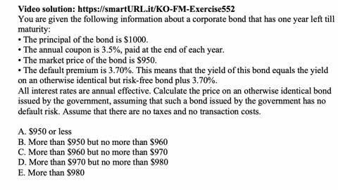 Exam FM exercise for June 20, 2022