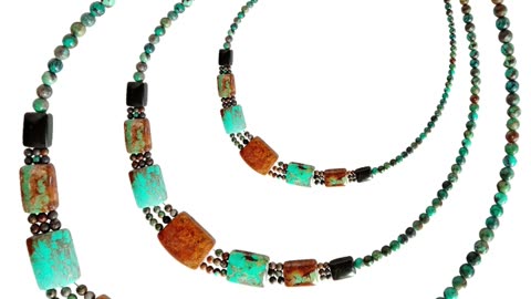 Natural turquoise beads with small size beads colorful necklace Simple atmosphere jewelry09