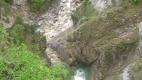 View of the Neuschwanstein castle from the bridge Marienbruecke