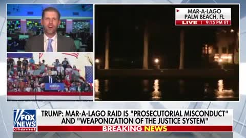 Eric Trump. FBI's raid of Mar-a Lago goes past politics