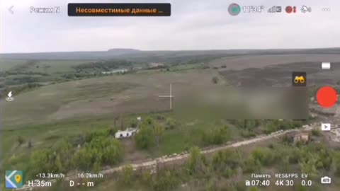 RU recon Quadcopter near-miss by incoming RU SU-25 fighter