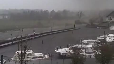 Tornado doing damage in Leitrim Village Ireland