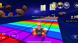 Mario Kart Tour - RMX Rainbow Road 1 Gameplay