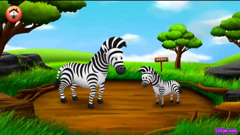 learn animal names and sounds with funny cartoon characters.