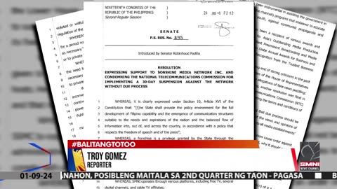 Resolusyon na naghahayag ng suporta sa SMNI inihain sa Senado ni Sen. Robin Padilla