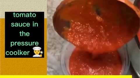 Homemade tomato sauce in the pressure cooker