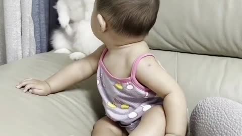 Funny dog and cute baby 🐥🍼🤣