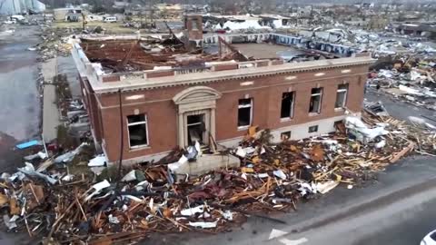 Tornado damage in Mayfield, Kentucky