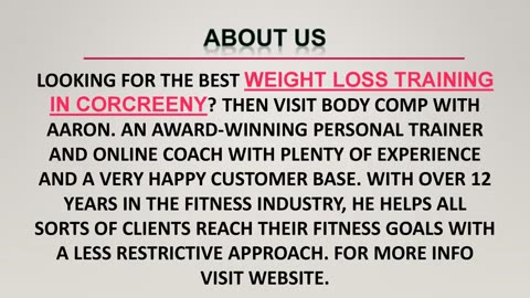 Best Weight Loss Training in Corcreeny