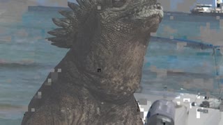 Marine iguana looks like Godzilla