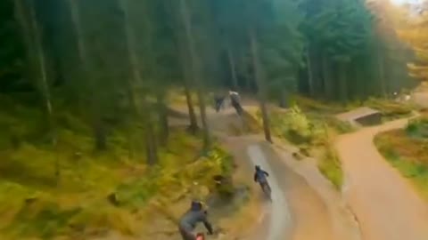 Really enjoy racing mountain bikes with friends