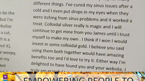 I Love Colloidal Silver Because...