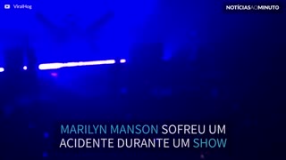Marilyn Manson é esmagado cenário do palco durante show em NY