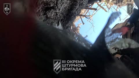 Grenade Lands Inside Ukrainian Trenches