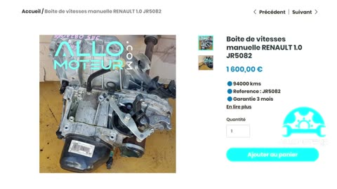 ALLOMOTEUR.COM - Boite de vitesses manuelle RENAULT 1.0 JR5082