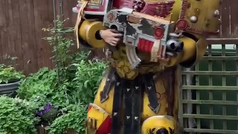 Prop Builder Crafts Amazing Space Marine Costume during Lockdown