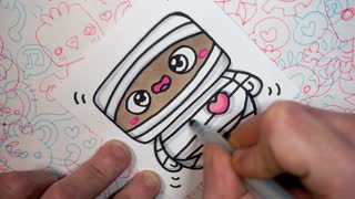 how to Draw Kawai Mummy - Handmade Drawings by Garbi KW