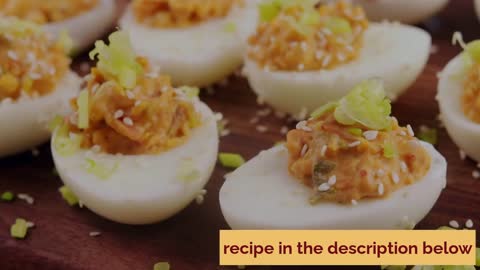 Bacon and Kimchi Deviled Eggs