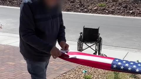 What What Happens When This Disabled Veteran Sees His Neighbor's Flag Fall