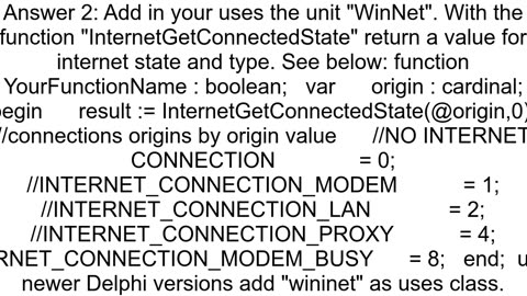 delphi check internet connection