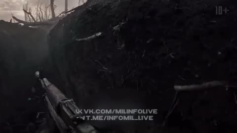 A mine hitting a group of Ukrainian Azov storm troopers.