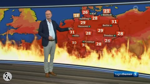 Look! 👀 German weather forecast going all in on the 'global boiling' propaganda! This is not spoof!