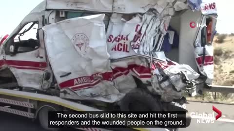 2 bus crashes in Turkey kill at least 31 people at sites of earlier car collisions