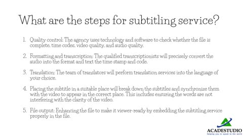 What is a subtitling service?